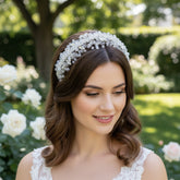 ATHENA COLLECTION - CRYSTAL BEADED HEADBAND - SILVER - AHB245