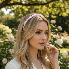 ATHENA COLLECTION - DAINTY PEARL HEADBAND - PINK