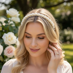 ATHENA COLLECTION - DAINTY PEARL HEADBAND -IVORY