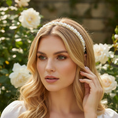 ATHENA COLLECTION - DAINTY PEARL HEADBAND -IVORY