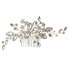 ATHENA COLLECTION - CRYSTAL CHIC HAIR COMB - HC311 SILVER