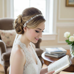 Leanna Crystal Luxe Hair Vine - IVORY HP19- SASSB