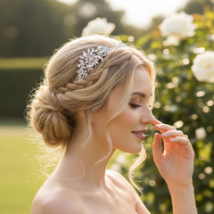 CRYSTAL EXTRAVAGANCE HAIR COMB - Silver - HC149