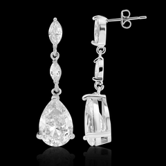 Cubic Zirconia Collection - Sparkle Drop Earrings - CZER352
