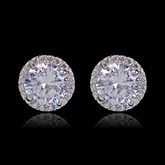 Cubic Zirconia Collection - Sparkly Stud Earrings - CZER360