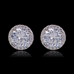 Cubic Zirconia Collection - Sparkly Stud Earrings - CZER360