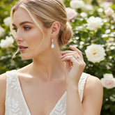 Cubic Zirconia Collection - Pretty Pearl Earrings - CZER364
