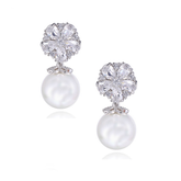 Cubic Zirconia Collection Earrings - Pearl Shimmer Earrings - CZER366
