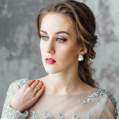 Cubic Zirconia Collection - Chic Pearl Earrings - CZER375