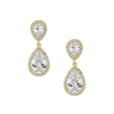 CUBIC ZIRCONIA COLLECTION - CHIC CRYSTAL EARRINGS -GOLD CZER369