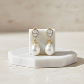 CUBIC ZIRCONIA COLLECTION - PRECIOUS SHIMMER EARRINGS - GOLD ER325