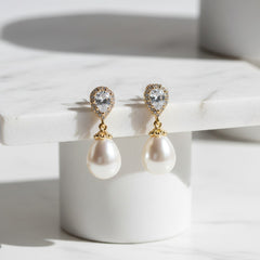 CUBIC ZIRCONIA COLLECTION - PRECIOUS SHIMMER EARRINGS - GOLD ER325