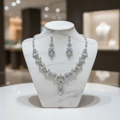 Cubic Zirconia Collection - Exquisite Sparkle Necklace Set -CZNK46