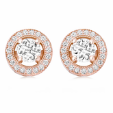 CUBIC ZIRCONIA COLLECTION - CZ CRYSTAL STUD EARRINGS (Rose Gold) - CZER357