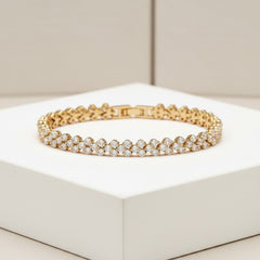 Cubic Zirconia - Crystallure Bracelet - Gold- BRA10