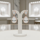 Cubic Zirconia Collection - Sheer Elegance Earrings - Rose Gold - CZER378