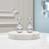 CUBIC ZIRCONIA COLLECTION - SHEER ELEGANCE EARRINGS - SILVER - CZER378