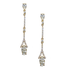CUBIC ZIRCONIA COLLECTION - GOLD DAINTY SPARKLE EARRINGS - CZER374