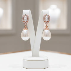CUBIC ZIRCONIA COLLECTION - PRECIOUS SHIMMER EARRINGS - ROSE GOLD ER325