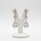 CUBIC ZIRCONIA COLLECTION - ETERNALLY CRYSTAL EARRINGS - (ROSE GOLD)- ER317 RG