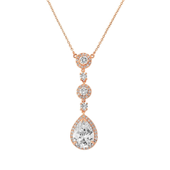 CUBIC ZIRCONIA COLLECTION - ETERNALLY CRYSTAL NECKLACE (ROSE-GOLD) - NK7 RG