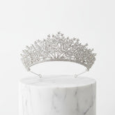 CUBIC ZIRCONIA COLLECTION - LUXE STATEMENT TIARA - AHB251 SILVER