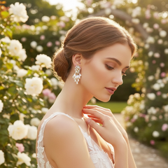 ATHENA COLLECTION - PERL EXTRAVAGANCE EARRINGS - CZER942 GOLD