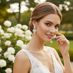 ATHENA COLLECTION - PERL EXTRAVAGANCE EARRINGS - CZER942 GOLD