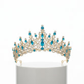 CUBIC ZIRCONIA COLLECTION - PROM ELEGANCE TIARA - BLUE