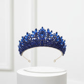 CZ COLLECTION - LUXE STATEMENT TIARA - AHB257 BLUE