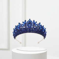 CZ COLLECTION - LUXE STATEMENT TIARA - AHB257 BLUE