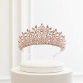 CUBIC ZIRCONIA COLLECTION - LUXE STATEMENT TIARA - AHB257 PINK