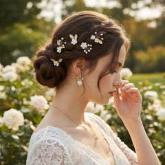 ATHENA COLLECTION - CHIC FLOWER HAIR PINS - SET
