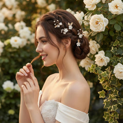 ATHENA COLLECTION - CHIC FLOWER HAIR PINS - SET
