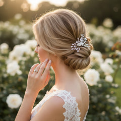 ATHENA COLLECTION - DAINTY PEARL COMB - HC314 SILVER