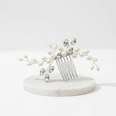 ATHENA COLLECTION -DAINTY FRESHWATER PEARL COMB - HC315 SILVER