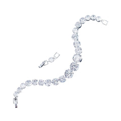 CUBIC ZIRCONIA COLLECTION - GLAM STATEMENT BRACELET - BR180 SILVER