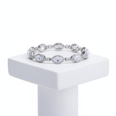 CUBIC ZIRCONIA COLLECTION - STYLISH STARLET BRACELET - BR183 SILVER