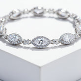 CUBIC ZIRCONIA COLLECTION - STYLISH STARLET BRACELET - BR183 SILVER