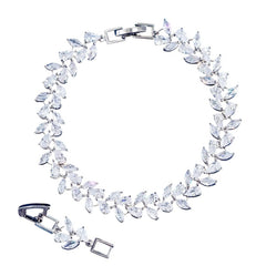 CUBIC ZIRCONIA COLLECTION - STARLET GLAM BRACELET - BR184 SILVER