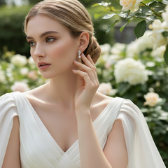 GRACEFUL 925 NATURAL PEARL EARRINGS - CZER515 (SILVER)