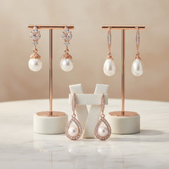 CUBIC ZIRCONIA COLLECTION -GLAM ROSE GOLD EARRING COLLECTION - RG