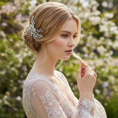 ATHENA COLLECTION - CRYSTAL BURST HAIR CLIP - CLIP 781 SILVER
