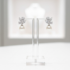 CUBIC ZIRCONIA COLLECTION - REFINED ELEGANCE EARRINGS -CZER955 SILVER