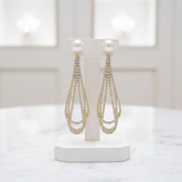 CUBIC ZIRCONIA COLLECTION - DAINTY DIVA EARRINGS - CZER958 GOLD
