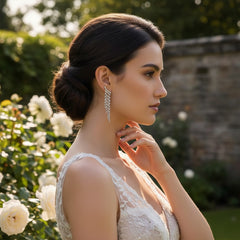 CUBIC ZIRCONIA COLLECTION - RADIANCE CASCADE EARRINGS - CZER959