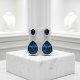 CUBIC ZIRCONIA COLLECTION - STARLET DROP EARRINGS - CZER963 BLUE