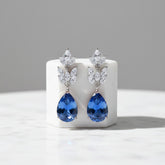 CUBIC ZIRCONIA COLLECTION - STARLET CHIC EARRINGS - CZER368 SAPPHIRE