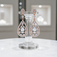CUBIC ZIRCONIA COLLECTION (ROSE GOLD)- EARRINGS - (ER309)