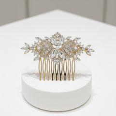 ATHENA COLLECTION - EXQUISITE CRYSTAL SPARKLE COMB - HC166 GOLD